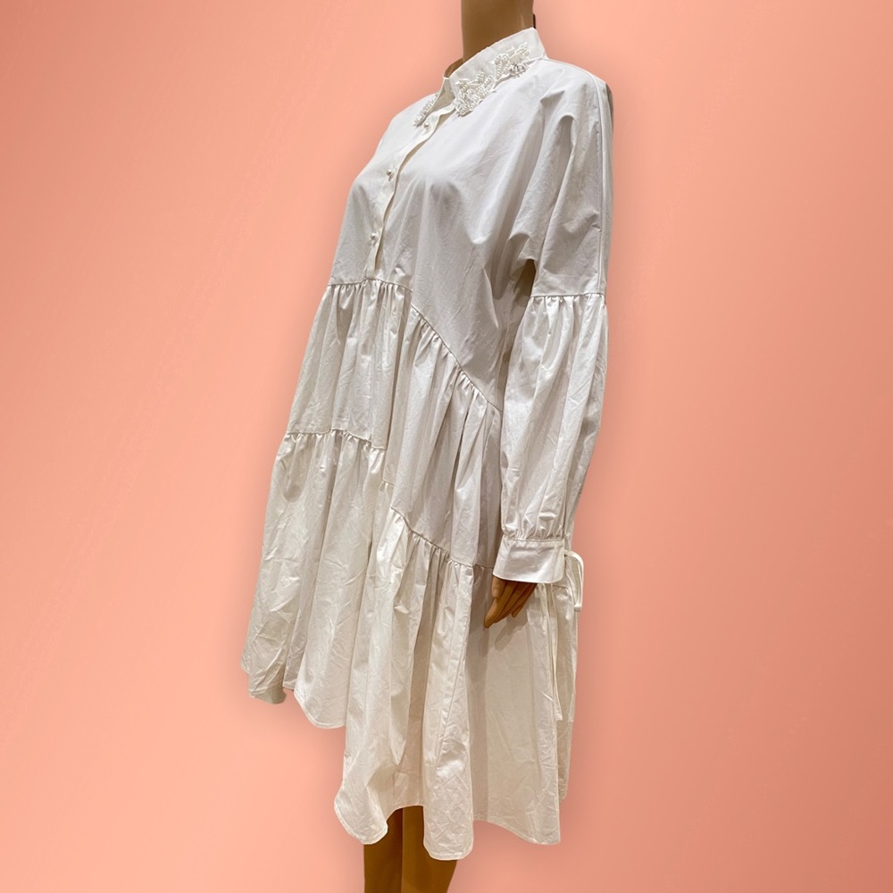 sister jane tiered cotton shirt white dress size XS - Picture 5 of 11